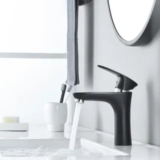 Смеситель для раковины Shevanik S9801H чёрный/хром